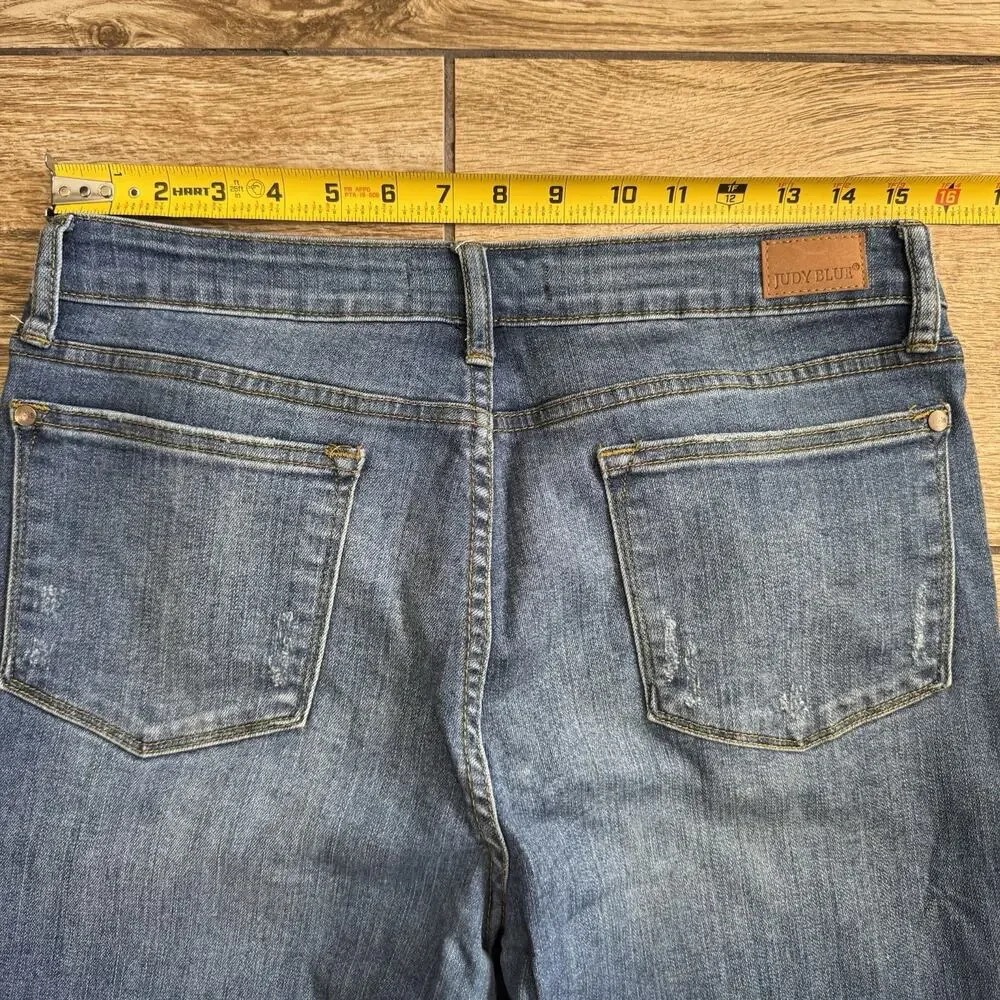 Judy Blue Jeans Size 31 Relaxed Fit Distressed Stretch - Picture 5 of 16